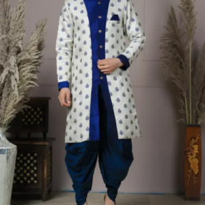 Blue and White Sherwani