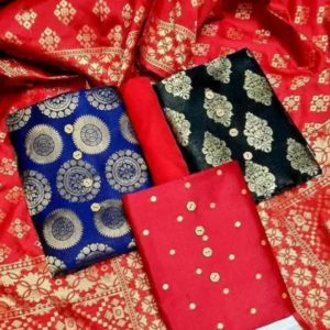 Blue and black Dress material combo